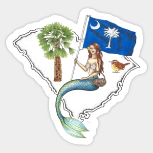 South Carolina Mermaid Sticker